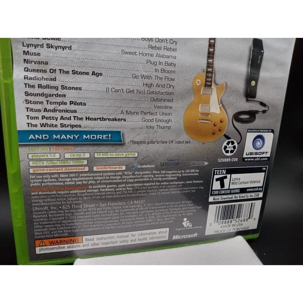 EUC Rocksmith (Microsoft Xbox 360, 2011) CIB No Manual